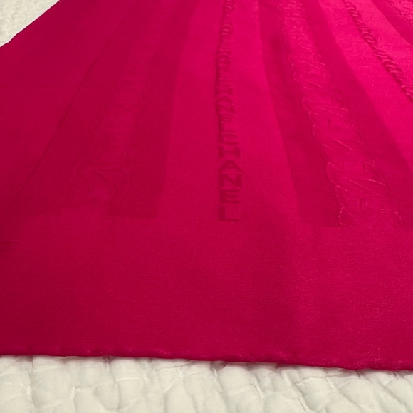 CHANEL Fuchsia Silk Scarf - 32.5” x 33.5” - Picture 8 of 13